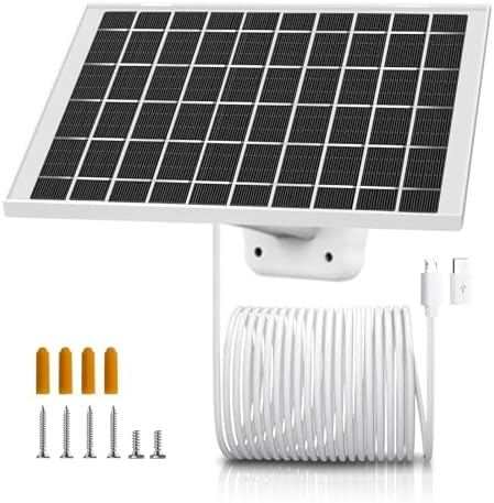 7 W Solar Panel Charger for Wyze Cameras – 3 Pack Outdoor Power Supply with Adjustable Mount, USB C & Micro USB Adapters, IP65 Weatherproof Design for Enhanced Surveillance Performance and Eco-Friendly Energy Solution