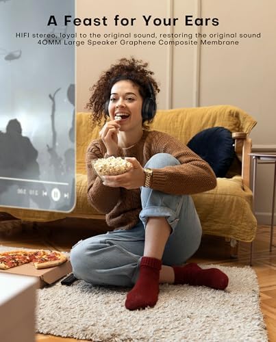 Elevate Your Listening Experience with Ensemble-TV Bluetooth 5.3 Wireless Headphones – Ergonomically Designed Over-Ear Comfort for Seniors, Zero Lip-Sync Delay for Seamless TV and Music Enjoyment – Sleek Black Finish, Perfect Gift for Audio Enthusiasts