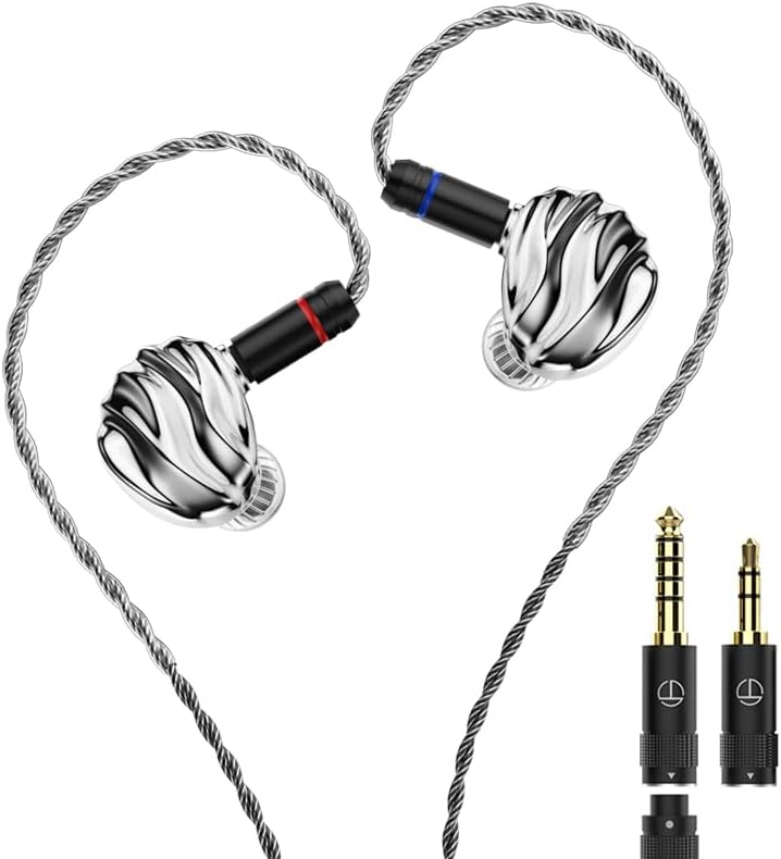 TRN Shell 4 DD Planar Hybrid Earphones – Elevate Your Audio Experience with Customizable Nozzle and 2-Pin Detachable Cable – Perfect for Audiophiles Seeking Unrivaled Sound Quality and Ergonomic Comfort for Daily Listening