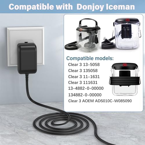 Premium 8.5 V Power Cord for Donjoy Iceman Clear 3 – Ultra-Reliable Replacement Charger & UL Certified Power Adapter for Superior Cold Therapy Sessions – Seamless Compatibility with Models 13-5058, 135058, 11-1631, 111631, 13-4882-0-00000 – Ensured Optimal Performance & Enhanced Safety Features