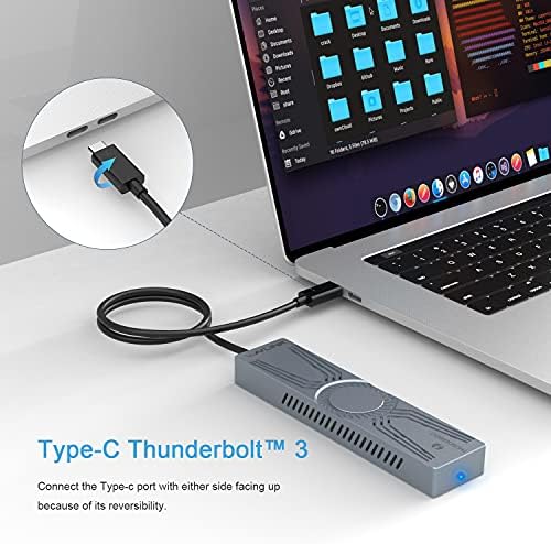 WAVLINK 40 Gbps NVMe M.2 Enclosure for Thunderbolt 4/3 & USB 4 – High-Speed SSD Storage Solution for Mac & Windows, Compatible with M Key/B+M Key 2280 SSDs, Includes Heatsink for Optimal Cooling & 50 cm Cable, Supports Up to 4 TB Capacity for Efficient Data Management