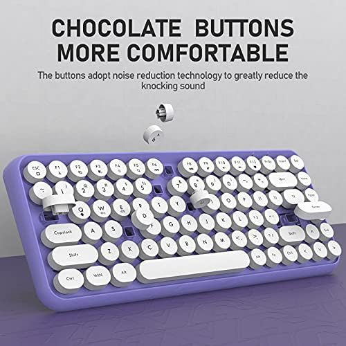 FELICON Retro Mini Wireless Bluetooth Keyboard – Portable 84-Key Typewriter Design for Android, i Pad, Windows & PC – Perfect Companion for Home & Office with Enhanced Compatibility and Rechargeable Battery