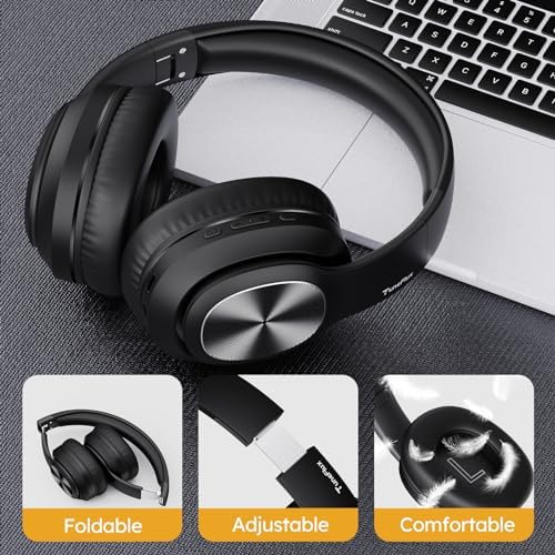 Elevate Your Listening Experience with Tune Flux Rose Gold Over-Ear Wireless Bluetooth Headphones – 80-Hour Battery Life, Deep Bass Hi-Fi Sound, and Custom Dual EQ Modes for Personal Audio – Stylish Foldable Design Perfect for On-the-Go Use with Smartphones and PCs