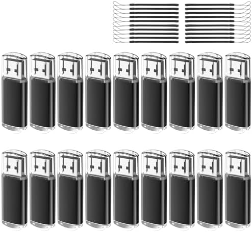 EASTBULL 32 GB USB Flash Drive 10-Pack – High-Speed USB 2.0 Portable Storage Solution for Effortless Data Backup and File Transfers, Sleek Black Design for Professionals and Students