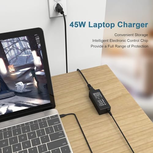 Universal 45 W USB-C Charger for Chromebooks – High-Speed Power Adapter Compatible with HP, Lenovo, Acer, Samsung, Google, Dell, Asus Laptops & More – Enhanced Compatibility for Seamless Charging Experience – Ideal Replacement for Original Chargers with Power Delivery Function – Reliable 100-240 V Input, Compact Design with 1-Year Warranty – Perfect for On-the-Go Professionals and Students Seeking Efficient Power Solutions