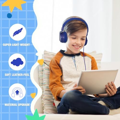 Premium ONTA Kids Headphones – Comfortable Noise-Canceling On-Ear Headset for Young Learners | Durable Wired Earphones Designed for School, Travel, and Home | Perfect Fit for i Pads, Smartphones, and Laptops | Unmatched Sound Quality for Ages 3+