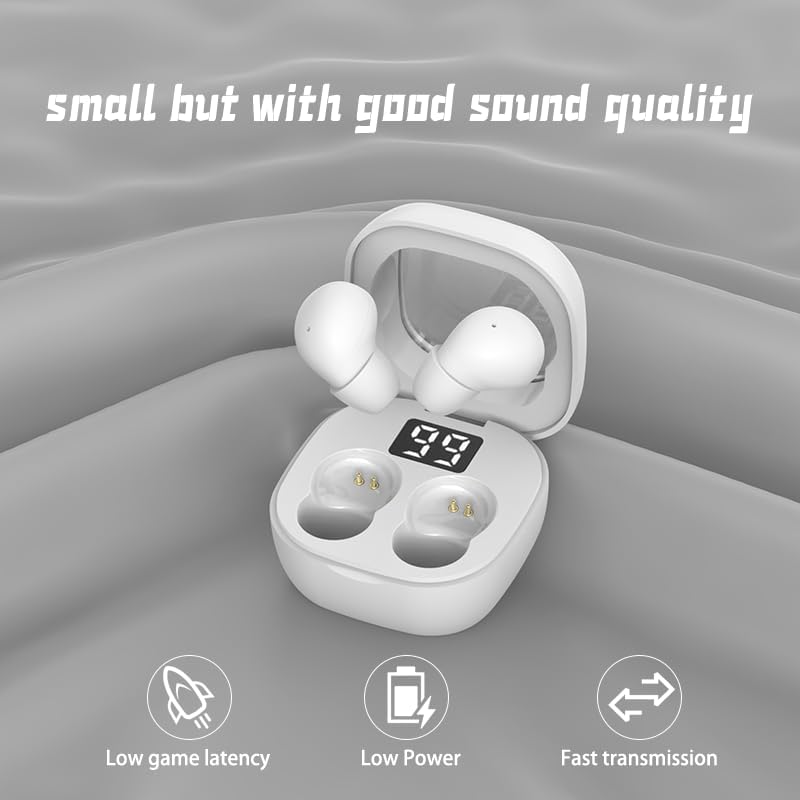 Invisible Mini Bluetooth 5.3 Earbuds for Small Ears – 24-Hour Battery Life, Advanced Noise Cancellation, and Perfectly Crafted for Comfort During Work and Sleep – Seamless Connectivity for an Uninterrupted Listening Experience