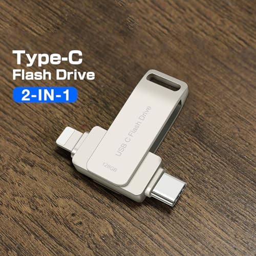 128 GB USB C Flash Drive for i Phone and Android – High-Speed Dual Drive Photo Stick for Effortless File Transfers and Reliable External Storage Solutions – Perfect for Photographers and Professionals