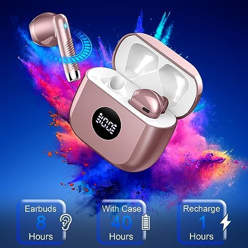 Unleash Premium Sound with Jxrev 2025 Wireless Earbuds – Advanced Bluetooth 5.4 Tech for Effortless Connectivity, Hi-Fi Stereo Audio for Unmatched Clarity, IP7 Waterproof Design for Ultimate Protection, 40-Hour Playtime for All-Day Listening, Enhanced 4-Mic Noise Cancellation for Crystal-Clear Calls, LED Battery Life Indicator for Convenience, Perfect for Active Lifestyles and Daily Use