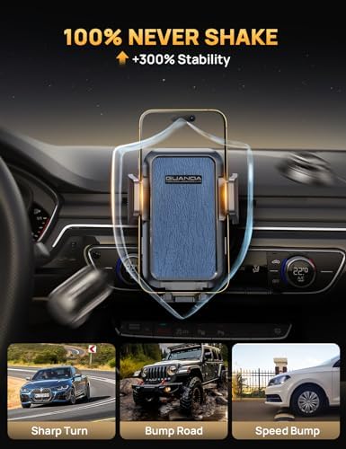 Universal CD Slot Car Phone Mount by GUANDA TECHNOLOGIES – Premium Adjustable Anti-Slip Holder for i Phone & Android Devices with Versatile Air Vent Clip for Safe Navigation and Enhanced Accessibility