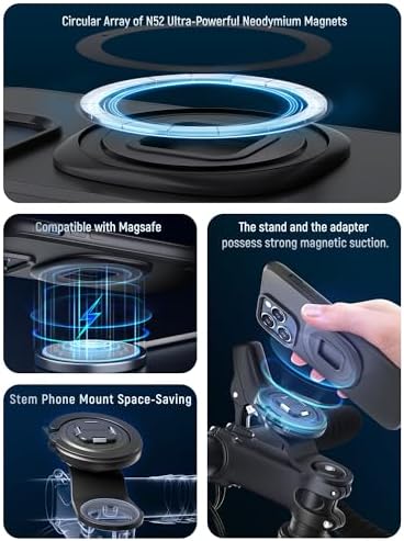 sincetop Quad Series Phone Holder for Bikes & Motorcycles – Premium Aluminum Handlebar Mount with Quick Lock Mechanism – Universal Fit for Mountain, Road, E-Bikes & Scooters – Securely Accommodates All Phone Sizes for Seamless Navigation and Hands-Free Experience
