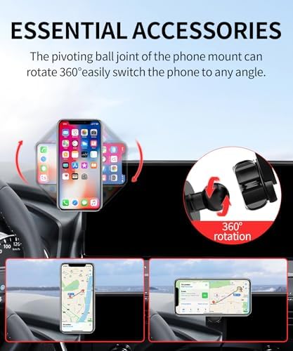 Maser Weller Nissan Rogue 2021-2025 12.3-Inch Screen Car Phone Holder – 360° Rotating Mount with Mag Safe Compatibility – Secure Clip Design for Hands-Free Navigation Without Blocking Air Vents – Ultimate Driving Convenience Accessory