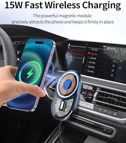 BMW X5 X6 X7 Premium Wireless Charging Phone Holder – Advanced 360° Rotating Mount for Effortless Navigation and Seamless Connectivity (2019-2023 Models) – Stylish Auto Accessory with Mag Safe Compatibility, Tool-Free Installation for Ultimate Convenience and Enhanced Driving Experience