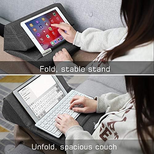 Mo Ko Tablet Pillow Stand – Premium Soft Support for Tablets Up to 11 Inches, Ideal for i Pad 10.2″ (8 th Gen), i Pad Air 4/3, i Pad Pro 11/10.5/9.7, Mini 5/4, Galaxy Tab S6/S7 11″ – Luxurious Hands-Free Viewing Solution in Chic Purple for Ultimate Relaxation and Versatile Use
