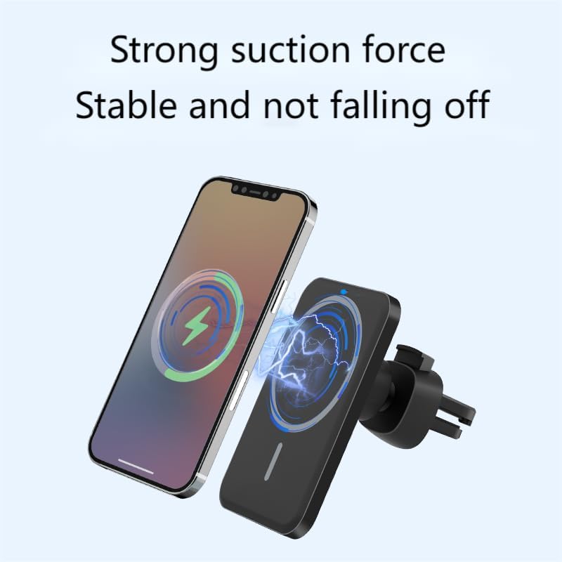 15 W Magnetic Wireless Car Phone Holder – Premium Fast Charging Dock for i Phone 12/13/14 Series with Type-C Compatibility – Elegant White Design for Enhanced Hands-Free Navigation and Secure Device Mounting