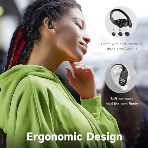 Transform Your Sound Journey with RIZIZI Waterproof Wireless Earbuds: 96-Hour Playtime, Robust Deep Bass, Real-Time LED Battery Display, and Integrated Microphone – Ideal for Active Lifestyles, Seamlessly Compatible with i Phone, Android, and Samsung Devices