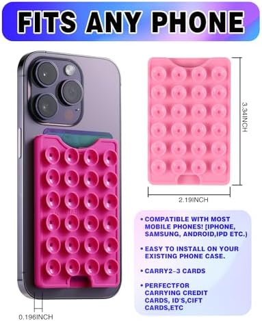 BIAJIYA Phone Sticky Grip Wallet Mount Stick on Suction Mirrors Phone Card Holder Silicone Adhesive Phone Accessory for Tiktok All Smartphones (RoseGold5PC) – Enhanced Compatibility and Speed