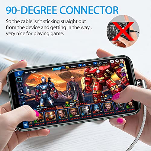 Terasako 5-Pack Magnetic Charging Cables – 540° Rotating Magnetic Connectors with LED Indicator – Versatile 90° Angle Design for Reduced Strain – Durable Nylon-Braided Cords in Black – Perfect for Smartphones, Tablets, and More – Enhanced Charging Speed & Compatibility