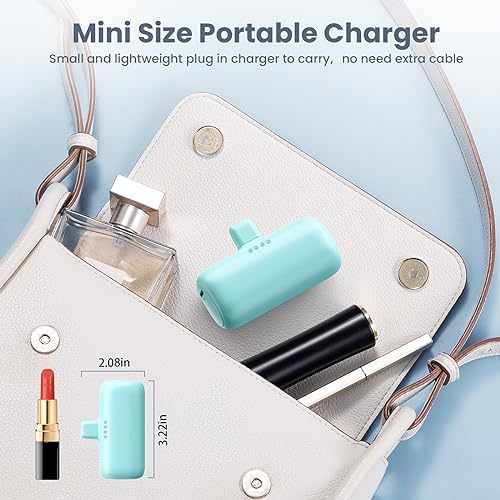 Ultra-Compact 2-Pack i Phone Power Bank – 5200 m Ah PD Fast Charging Mini Portable Charger for Travel – Cordless, Lightweight Battery Pack Compatible with i Phone 14/14 Pro/13/12/11/X/8/7/6 Plus – Essential Charging Solution for On-the-Go Lifestyles