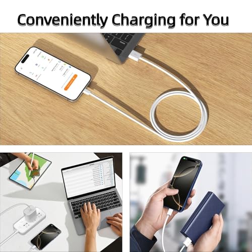 10-Foot USB C to USB C Fast Charging Cable – Durable Nylon Braided Charger for i Phone 15 Pro Max, Mac Book, i Pad, and Samsung Galaxy – Enhanced Speed & Universal Compatibility for Effortless Charging and Data Transfer