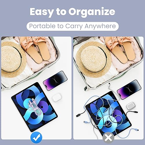 Ultimate 100 W USB C Multi Charging Cable – USAMS 6.6 FT 5-in-1 Fast Sync Nylon Braided Charger for Laptops, Tablets, and Smartphones – Unmatched Speed and Universal Compatibility for All Your Devices