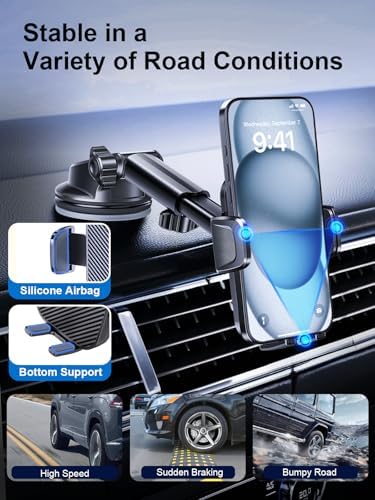 Military-Grade 3-in-1 Car Phone Holder: Unmatched Stability & Flexibility with 2025’s Best Suction Cup for Dashboards, Windshields, and Vents – Universal Compatibility for i Phone and Samsung – Hands-Free Safety and Convenience for Every Driver