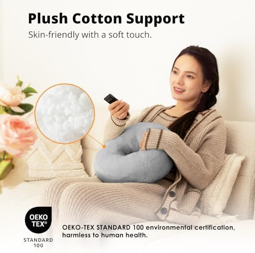 Adjustable Tablet Pillow Stand with Detachable Snack Bowl – Perfect for Kindle, i Pad, and Phones (4.7″-13″) – Hands-Free Streaming and Reading Comfort in Stylish Pink – Ultimate Convenience for Home and On-the-Go