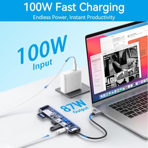 Elevate Your Workflow with the USB C to Dual HDMI Adapter – Ultimate Type C HDMI Splitter for Dual Monitor Setups, Featuring Fast USB 3.0 Hub and 100 W Power Delivery for Mac Book, Dell XPS, HP, Surface & Chromebook – Ideal for Multitasking and Professional Use