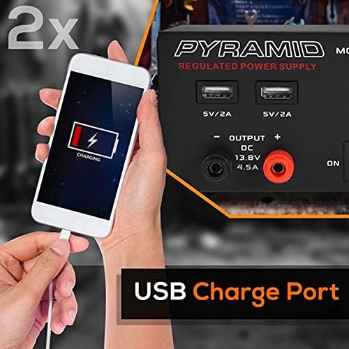Pyramid Universal Compact Bench Power Supply – 7 Amp AC-DC Converter with 13.8 V Output, Dual USB Charging Ports, and Cigarette Lighter Adapter for Optimal Performance in CB Radios and HAM Systems – Reliable Power Solution for Home Labs and Workshops
