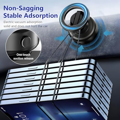 2025 Upgraded Magnetic Phone Holder for Car, 360 Rotatable Folding Vacuum Suction Phone Holder Stand for Dashboard, Windshield, Car, Gym, Car Cell Phone Holder for Android iPhone – Enhanced Compatibility and Speed