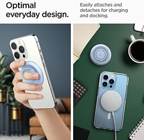 Spigen O-Mag Magnetic Phone Holder Grip for Mag Safe – Enhanced 360-Degree Rotation and Anti-Scratch Design for i Phone 16, 15, 14, 13, 12 Series & Galaxy S25/S24/S23 – Versatile Kickstand & Slip-Free Grip in Sleek Black (OM100) – Ultimate Compatibility with Magnetic Cases