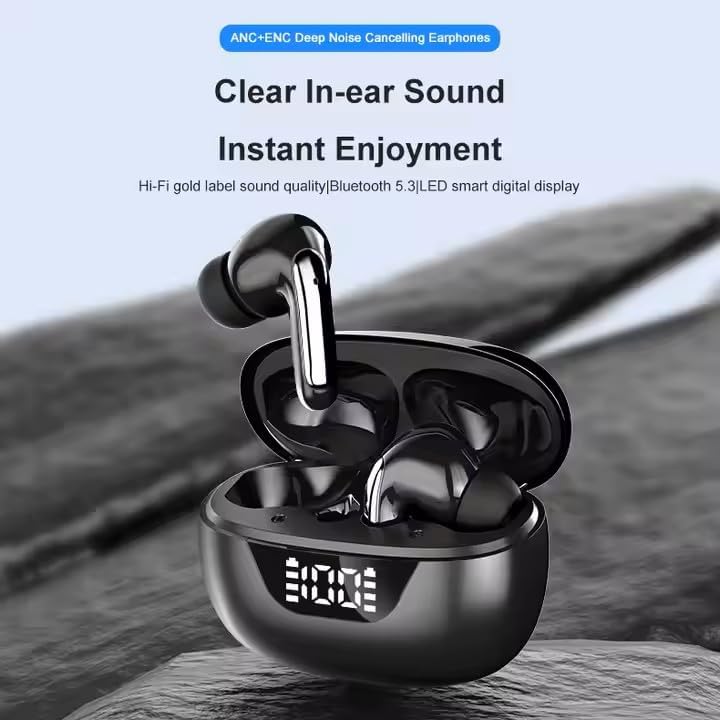 Premium Wireless Earbuds with Hi-Fi Sound – 36-Hour Battery Life, Cutting-Edge Noise Cancellation, Ergonomically Designed for Ultimate Comfort, 300 m Ah Portable Charging Case with LED Indicator, Universal Device Compatibility for Effortless Connectivity and Streaming