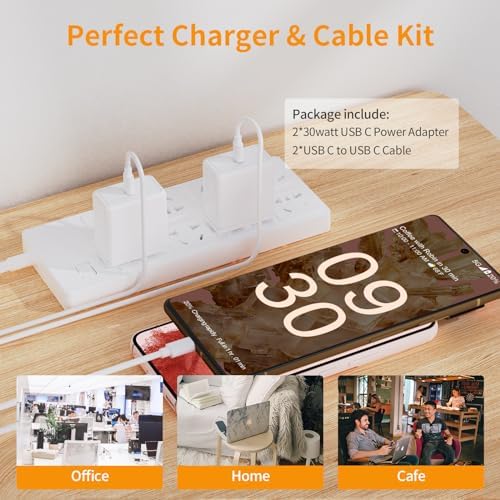 Looptimo 30 W USB-C Fast Charger Bundle for Google Pixel – Ultimate Rapid Charging Power Adapter with 6.6 ft Type C Cable for Enhanced Compatibility and Performance Across Pixel Models 4-9 Pro XL – Compact, Durable, and Travel-Friendly Solution for Busy Lifestyles
