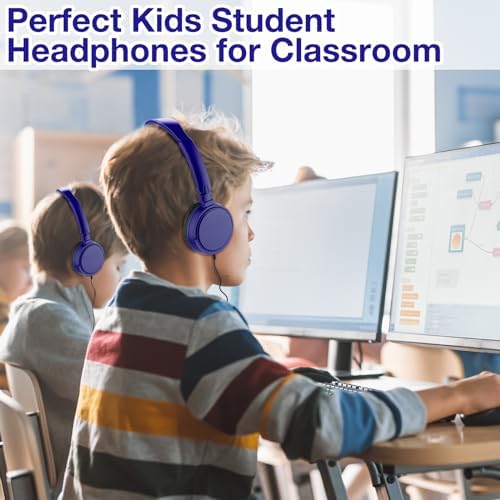 Yunsailing 18-Pack Adjustable Over-Ear Headphones for Students – Durable and Hygienic Wired Classroom Audio Solution with Individually Wrapped Earbuds for Optimal Learning Engagement (Black)