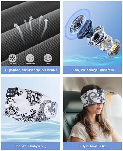 Ultimate Bluetooth 5.4 Sleep Headband Headphones – Designed for Side Sleepers, Unmatched Comfort for Active Lifestyles, Superior Sound Quality, Ergonomic Fit for Enhanced Relaxation, Ideal Tech Gift for Music and Podcast Enthusiasts