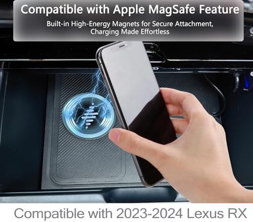 Transform Your Lexus RX 350 into a High-Tech Haven with Our Premium Wireless Charging Pad – Fast Charging for i Phone 16, 15, 14, 12 & 13, Effortlessly Compatible with Cases, Sleek Design for Ultimate Convenience and Safety Features to Prevent Overheating.