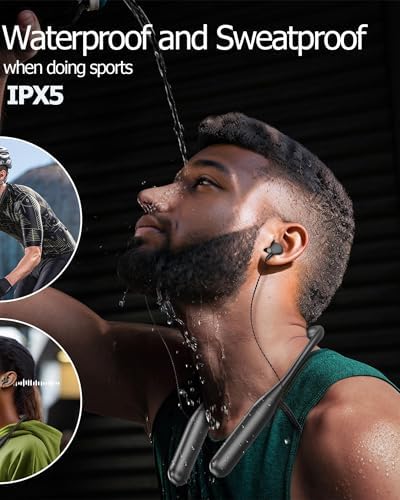 ZXQ Bluetooth Neckband Headphones – 100 Hours Playtime Ergonomic Sports Earbuds with Waterproof Design and Magnetic Storage for Active Lifestyles and Immersive Sound Quality