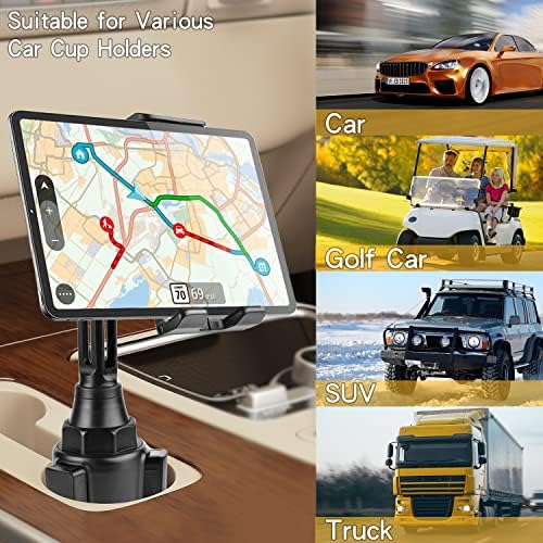 Ultimate le Quiven 360-Degree Car Cup Holder for Phones and Tablets – Versatile Mount for i Phone, Galaxy, and i Pad Mini – Enhanced Stability and Hands-Free Convenience for Safe Driving and Optimal Viewing