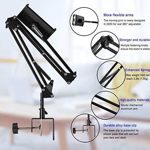 Elevate Your Device Interaction with the Versatile 360-Degree Adjustable Tablet Stand – Universal Foldable Holder for i Pads, i Phones, and Nintendo Switch (Fits 4.5 to 12.9 Inches) – Optimize Comfort and Efficiency with Premium Aluminum Design