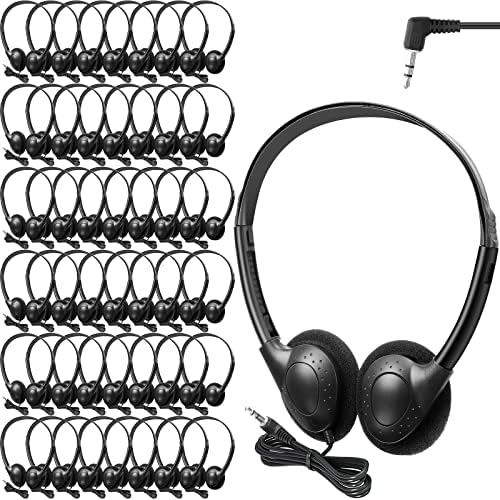 Ultimate Classroom Audio Solution: Frienda 48-Pack Over-Ear Headphones for Students and Adults – Wired Stereo Headset with Universal 3.5 mm Jack – Perfect for Schools, Libraries, and Travel – Noise-Isolating Design for Maximum Concentration and Comfort – Lightweight, Durable, Ideal for Long Listening Sessions