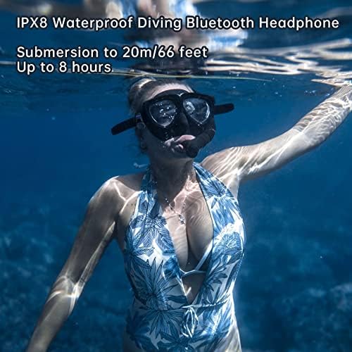 Innovative Open Ear Bone Conduction Swimming Headphones – IPX8 Waterproof MP3 Player with 8 GB Storage for Ultimate Underwater Audio Experience, Lightweight & Ergonomic Design for Swimmers and Athletes, Enjoy Safe Sound and Ambient Awareness in Water Sports