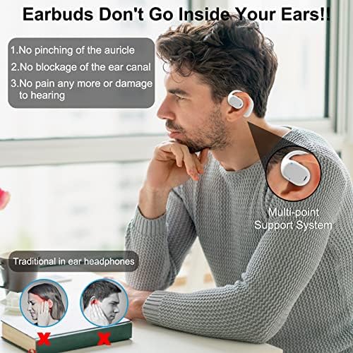 Experience Boundless Freedom with VG333 Open-Ear Bluetooth Headphones: Ultra-Thin Silicone Ear Hooks for Ultimate Comfort, 70-Hour Playtime, and Immersive Bass – Ideal for Active Lifestyles with Touch Control and Next-Gen Bluetooth 5.3 Connectivity