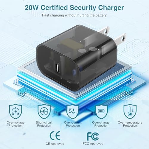 MFi Certified 20 W USB-C to Lightning Fast Charger for i Phone 14/13/12 – 6 FT Durable Cable & Power Delivery Block in Stylish Blue – Ultimate Solution for Rapid Charging of All Apple Devices Including i Pad Pro, XS, XR, 8 Plus – Optimized for Reliability and Speed