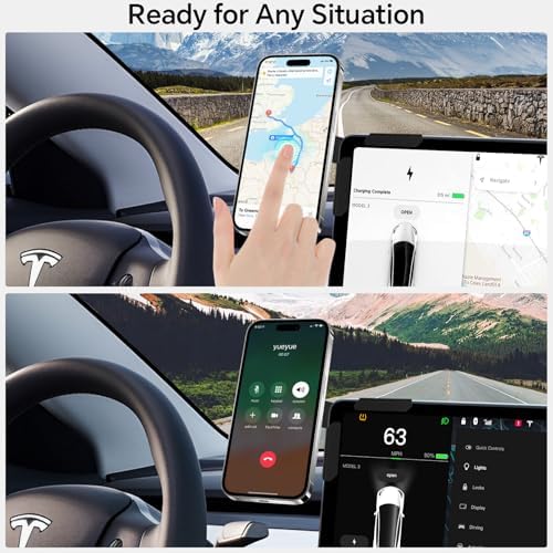 Tesla Phone Mount Holder for Tesla 3/Y/S/X Accessories Screen Holder Center Console Display Phone Accessories – Enhanced Compatibility and Speed