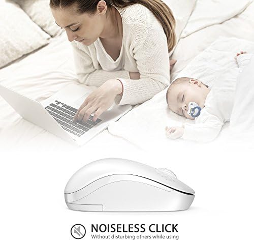 Light Blue Wireless Mouse – Ultra-Quiet 2.4 GHz Noiseless Computer Mouse with USB Receiver for Seamless Windows Experience – Portable, Ergonomic Design for Home, Office, or Travel