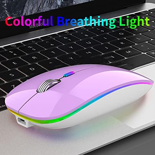 Uiosmuph G12 Slim Rechargeable LED Wireless Silent Mouse – Ultra-Portable USB Optical Computer Accessory with Type C Adapter for Seamless Compatibility and Noise-Free Operation in Blackish Green