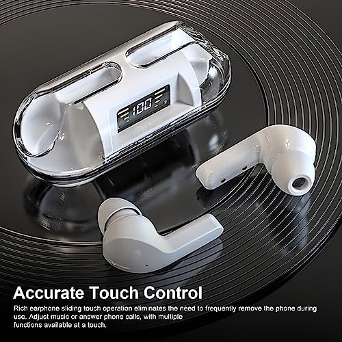 Crystal Bluetooth Earbuds – Stylish Wireless Headphones with Low Latency for Gaming & Music – IPX4 Waterproof, Touch Control, 26-Hour Battery Life, Multipoint Pairing – Perfect for Active Lifestyles and Seamless Connectivity