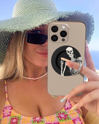Magnetic Phone Grip Holder for i Phone – Adjustable Mag Safe-Compatible Finger Ring Stand with Fun Designs for Secure Selfies and Video Calls – Lightweight, Durable, and Removable Accessory to Elevate Your Smartphone Experience