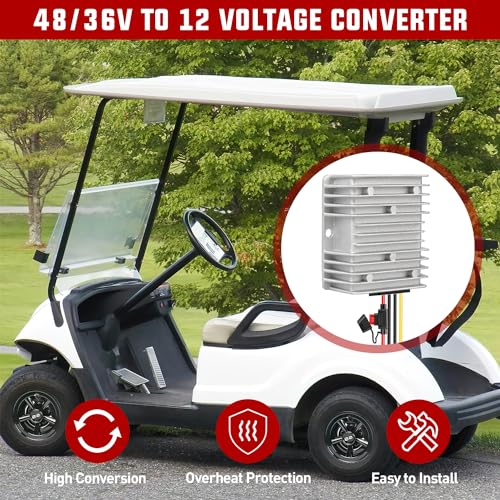 Nilight 48 V to 12 V Waterproof DC Voltage Converter – High-Efficiency 240 W Regulator for Golf Carts & Electric Scooters – Reliable Step-Down Power Supply with Overcurrent Protection and Easy Installation for Enhanced Energy Performance