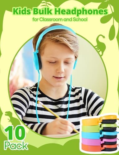 Premium Dual Pack Kids’ Classroom Headphones – Foldable & Swivel Design for Ultimate Portability – High-Definition Stereo Sound with 3.5 mm Jack – Comfortable Over-Ear Fit in Eye-Catching Blue & Pink – Robust Wired Headphones Tailored for K-12 Learning Environments